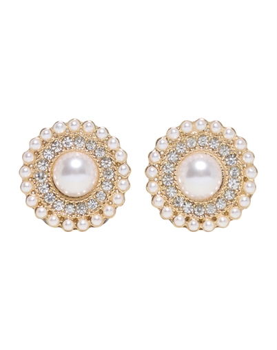 Only - ONLAvery Button Covers Accesories - Gold Colour/Pearls